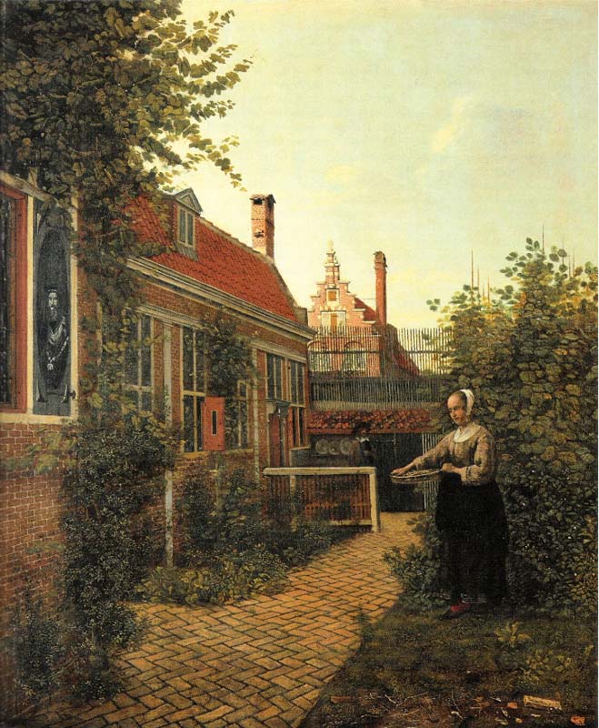 Woman with a Basket of Beans in the Vegetable Garden